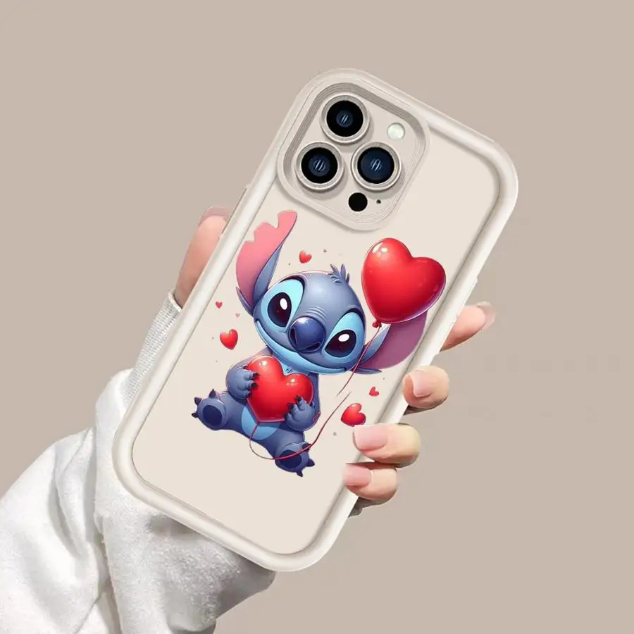 Cartoon Disney Cute Stitch Case For Apple iPhone 16 15 11 13 14 Pro Max 12 Silicone 15 Plus 11Pro Soft Phone Cover