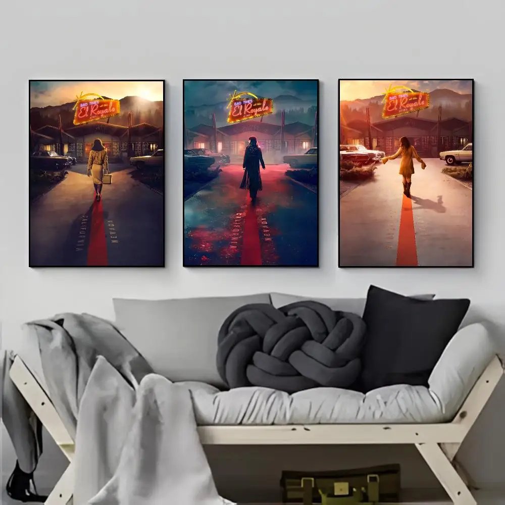 Stylish Thriller Film B-Bad Times At The El Royale Poster Elegant Indoor Artwork Design & Contemporary Home Decor