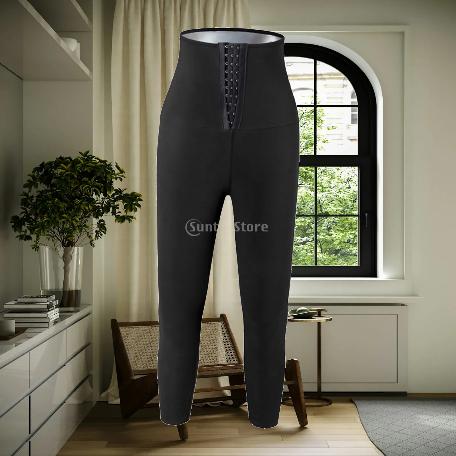 Women Sauna Sweat Pants Training Leggings Gym Fitness Exercise Capris Pants