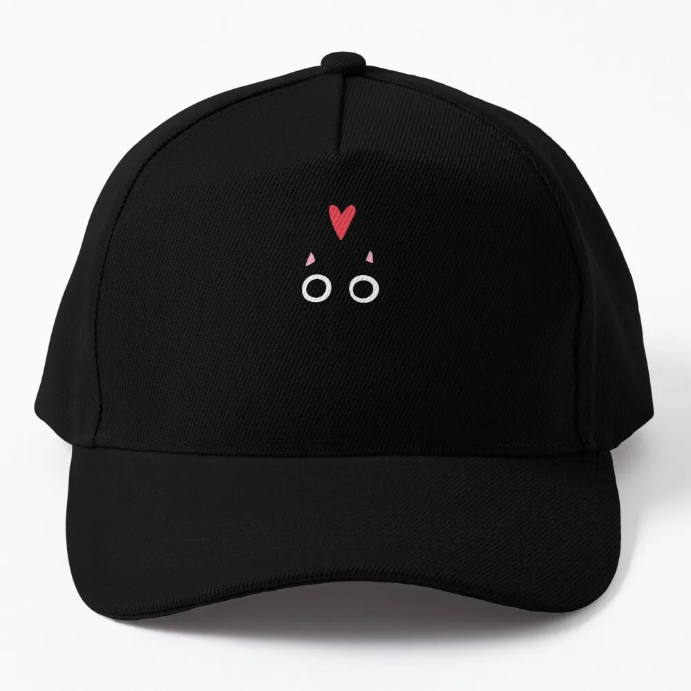 Cute Black Cat with Heart Kitten Valentine Baseball Cap fishing hat Hip Hop cute Horse Hat Luxury Woman Cap Men's