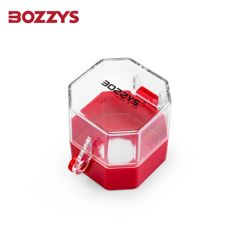 BOZZYS Industrial Energy Isolation Emergency Stop Lockout with Transparent Cover Prevent Unauthorized Activation of Switches