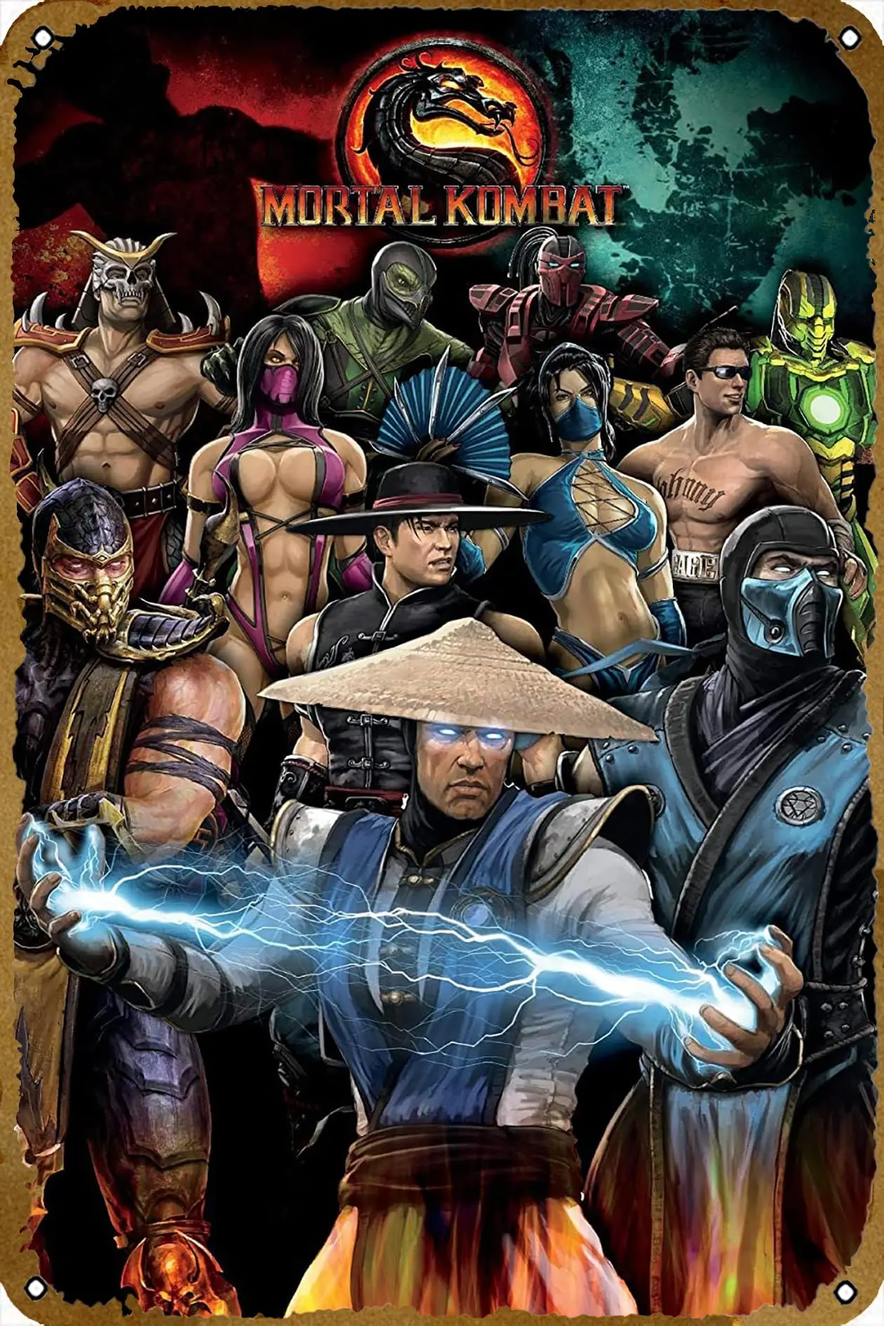 Mortal Kombat Game Poster Retro Metal Tin Sign Home Games Room Bar Cafe Club Cave Vintage Art Wall Video Game Gifts gifts for g