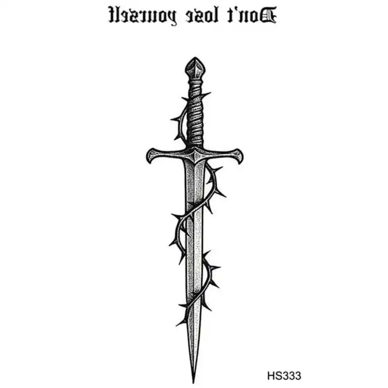 

Samurai Water Transfer Tattoo Stickers Black White Design Durable Long Lasting for Hand Back Clavicle Skin Safe