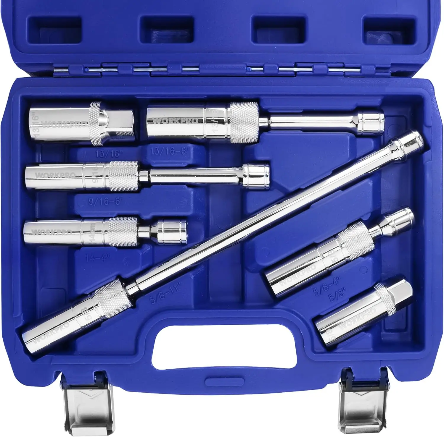 

7 PCS Magnetic Swivel Spark Plug Socket Set with Thin Wall Sockets and Extensions, 3/8" Drive, 12 Points