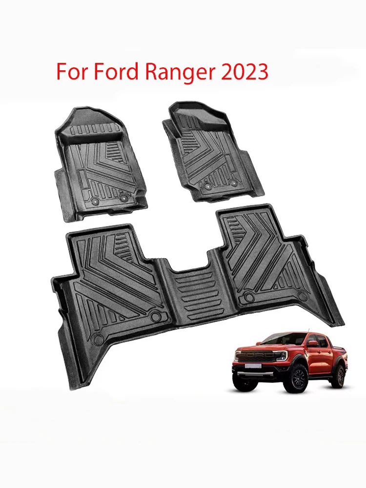 Tapetes de carro TPE são adequados para Ford Ranger 2023 tapetes de leme esquerdo e direito suprimentos interiores tapete acessórios