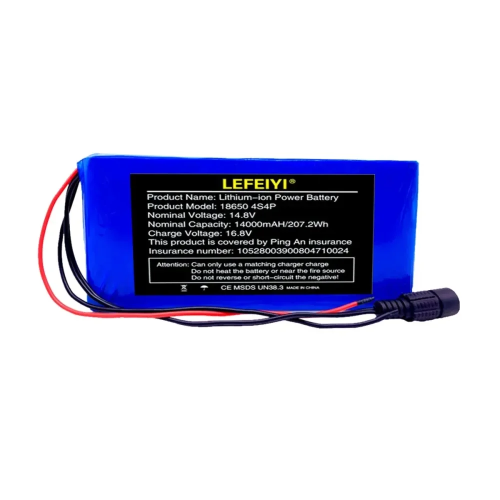 Batería de iones de litio de 14,8 V/16,8 V, 14000mAh, 18650 4S4P, 5A BMS, adecuada para luces de pesca nocturna, calentadores, Amplifi de lámpara de minería