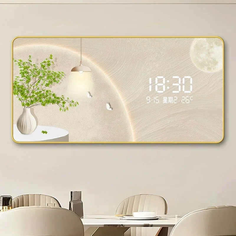 Rectangular Intelligence Digital Display Electronic Clock Digital Wall Mounted Perpetual Calendar Hanging Painting on sale