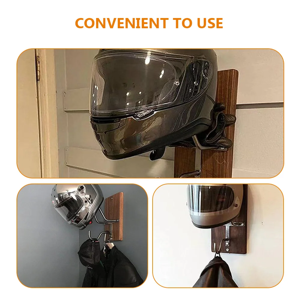 

Rack Wall Mount Motorcycle Headphone Hanger Jacket Hook Storage Wooden Metal Durable Home Decor Random Color