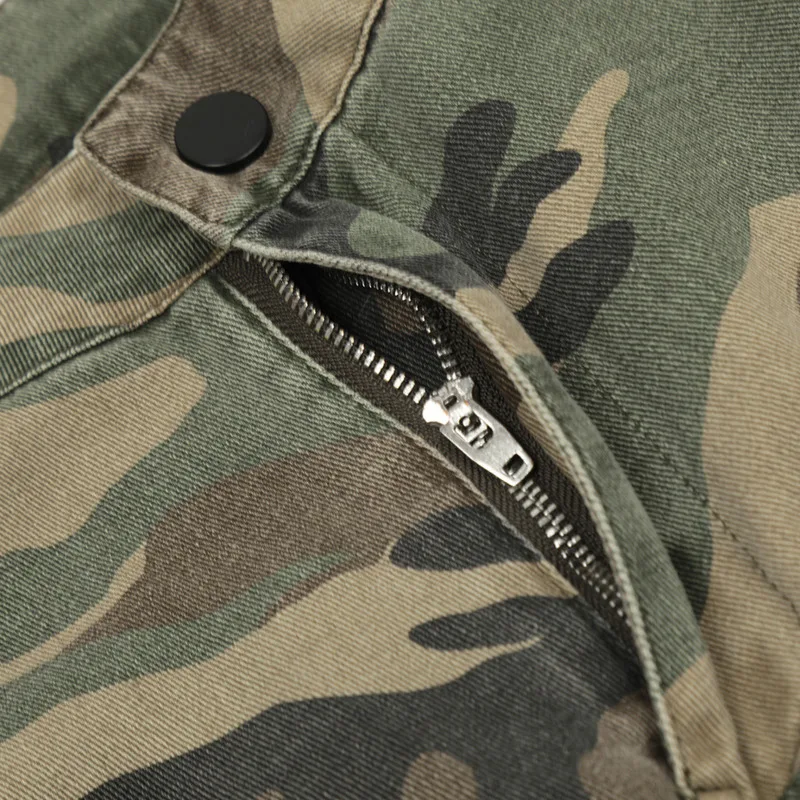 الرجال الشارع الأمريكي العصرية سبليت الربط جيب تصميم تحسس الرياضة فضفاضة في الهواء الطلق التمويه عمال السراويل المستقيمة DC-C812