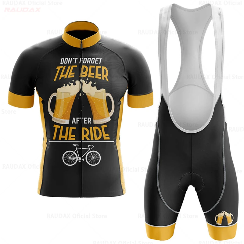 2022 Beer Pattern Cycling Jersey Set Man Cycling Bicycle Suit Bicycle Short Sleeve Cycling Clothing Bike Maillot Cycling Jersey