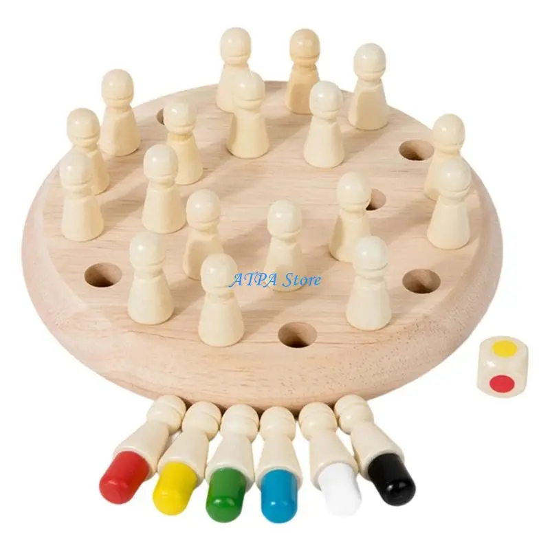 U13C Wooden Memory Game Toy for Children Early Education Concentration Training Educational Toy Color Memory Chess