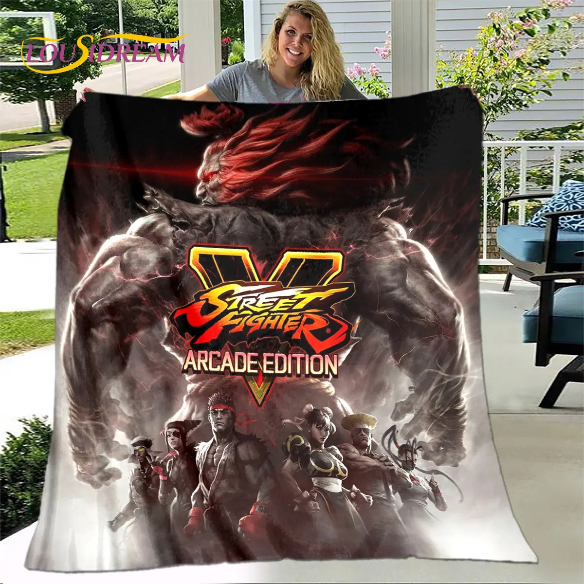 Street Fighter Retro Game  Gamer Soft Plush Blanket,Flannel Blanket Throw Blanket for Living Room Bedroom Bed Sofa Picnic Cover