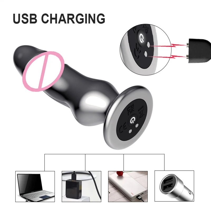 Plug anale in acciaio inossidabile vibrante con telecomando 10 modi_voghion.com