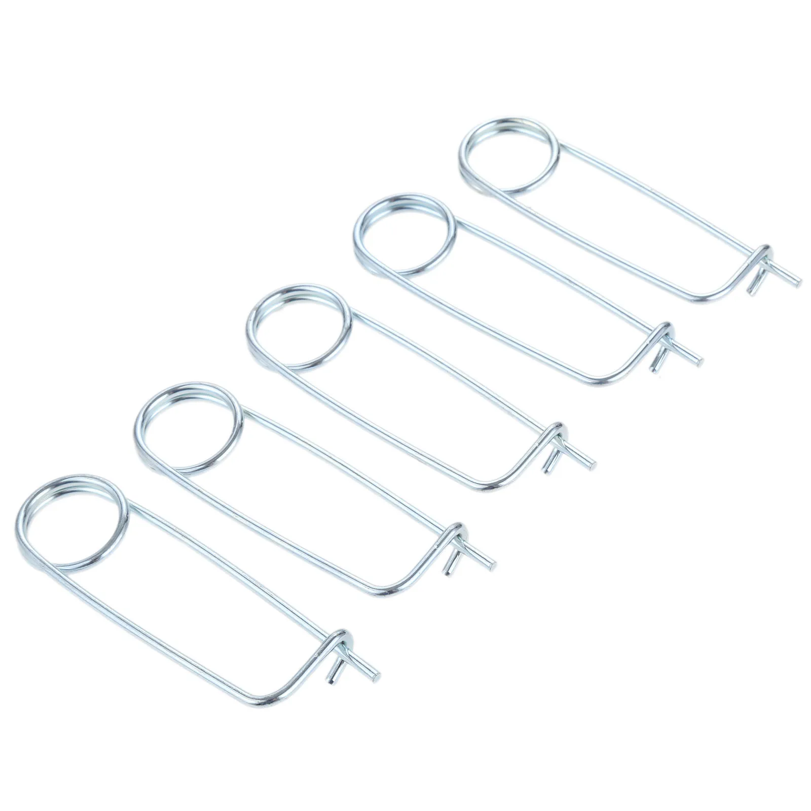 5 Pcs เหล็ก Cotter Pins ความปลอดภัยฤดูใบไม้ผลิคลิปลวดล็อคความปลอดภัย Pins สำหรับรถพ่วงเรือสนามหญ้าสวน Hitch 65*25มม.