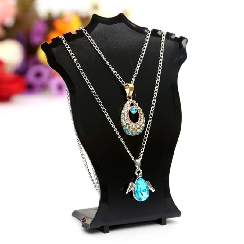 Plastic Necklace Earrings Pendant Chain Jewelry Display Model Bust Stand Suitable for Home Business Storage Presentation