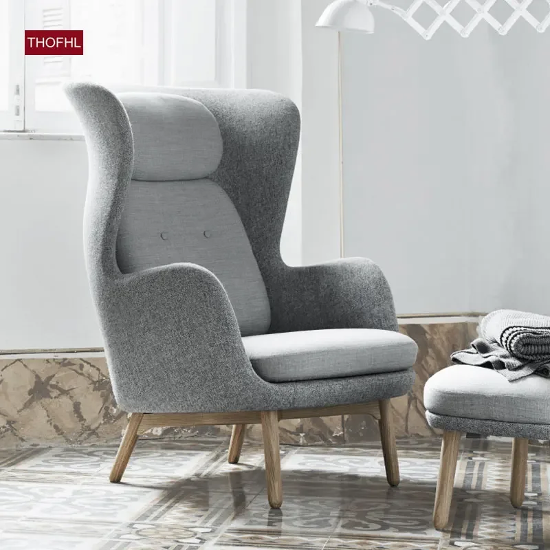 ljyLight luxury sofa study hotel modern  chair Nordic  living room lazy sofa reclining chair