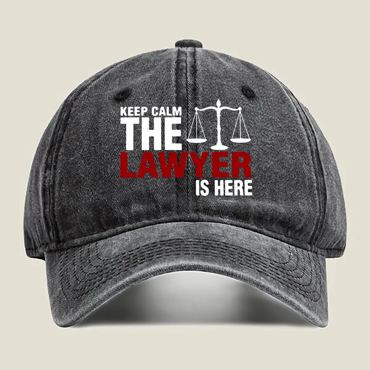 

Keep Calm Lawyer - Legal, Themed Design Washed Baseball Cap