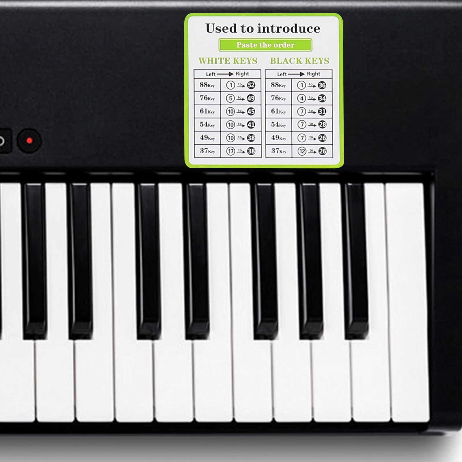 

Piano Stickers Keyboard Electronic Music Notes Decal Kit Letter Key Accessories Child Beginner Practice Teaching Aids Long