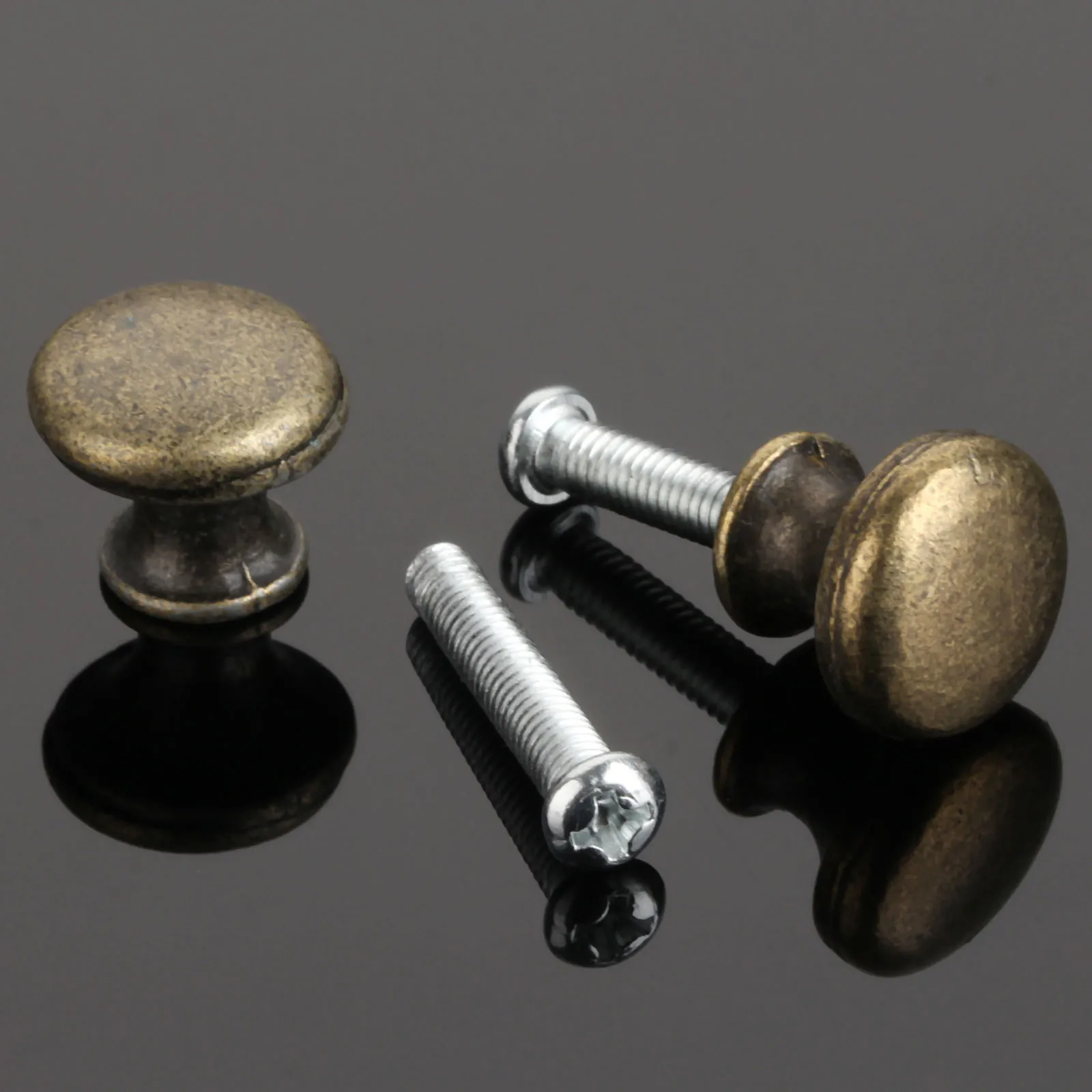 2 قطعة 15 مللي متر 0.59 بوصة مقابض مستديرة صغيرة ث/المسمار العتيقة برونزية مقبض صغير يسحب ديكور خزانة المطبخ صندوق مجوهرات خشبي بسيط ريترو #5