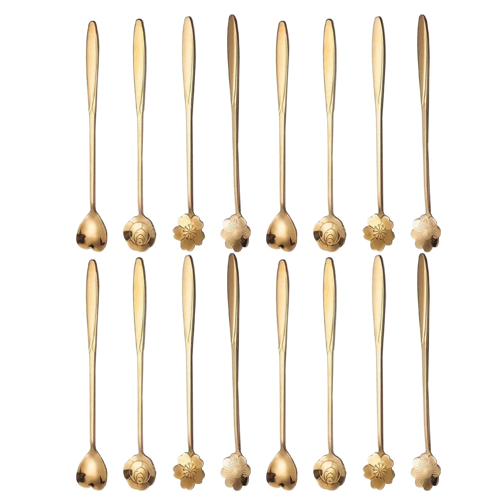 

20pcs Gold Coffee Spoons Stainless Steel Espresso Spoons Swizzle Sticks Milk Stirrers Mixing Rod Desserts Cake Scoop for Party