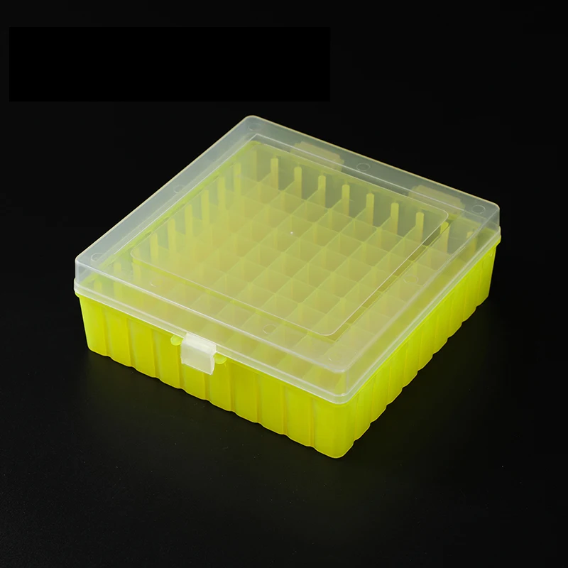 100 Holes Laboratory Plastic Tube Box Rack Use for 2ml 1.5ml 1.8ml Cryopreservation Tube With Connection Cover , 1piece