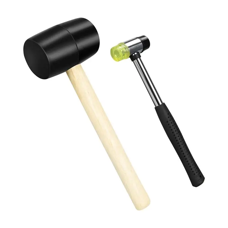 AC88-2-Piece Mallet Set Double-Sided Soft Rubber Mallet Forflooring, Carpentry, Furniture Repair