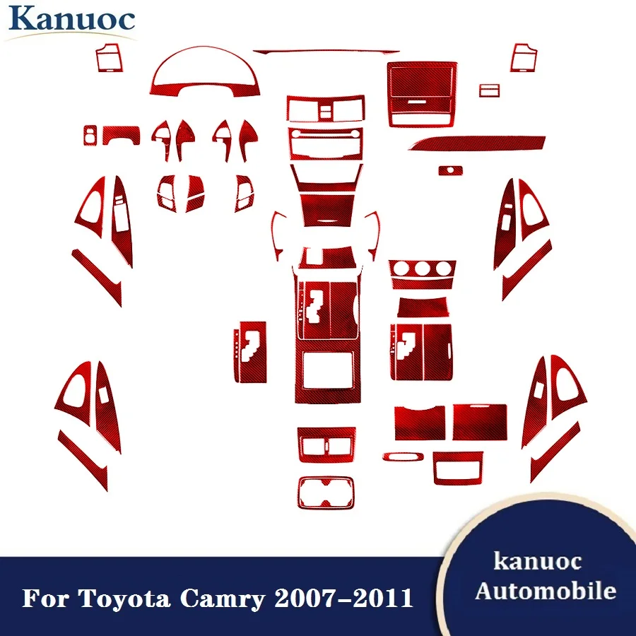 

Car Carbon Fiber Red Stickers Various Parts Decorative Accessories For Toyota Camry 2007 2008 2009 2010 2011 Car Interior Trim