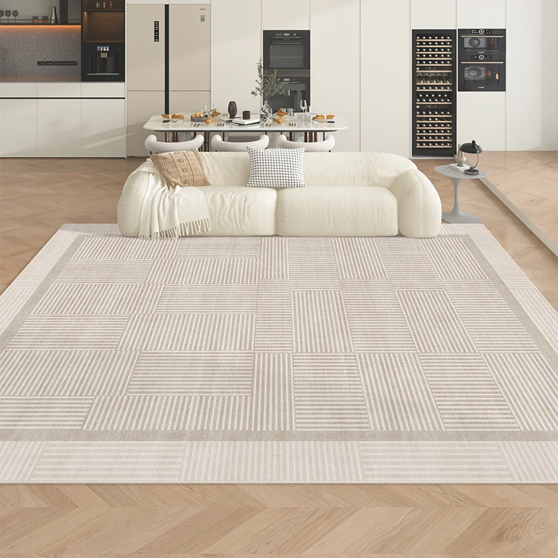 

VIKAMA Modern Simple Geometric Striped Carpet Living Room Sofa Non Slip Wear Resistant Large Size Carpet Home Decoration