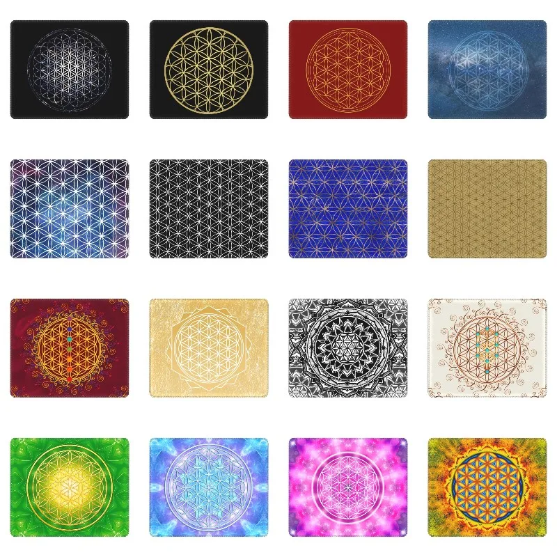 Flor da vida sagrada geometria gaming mouse pad não deslizamento base de borracha mousepad geométrico mandala escritório computador portátil mesa esteira