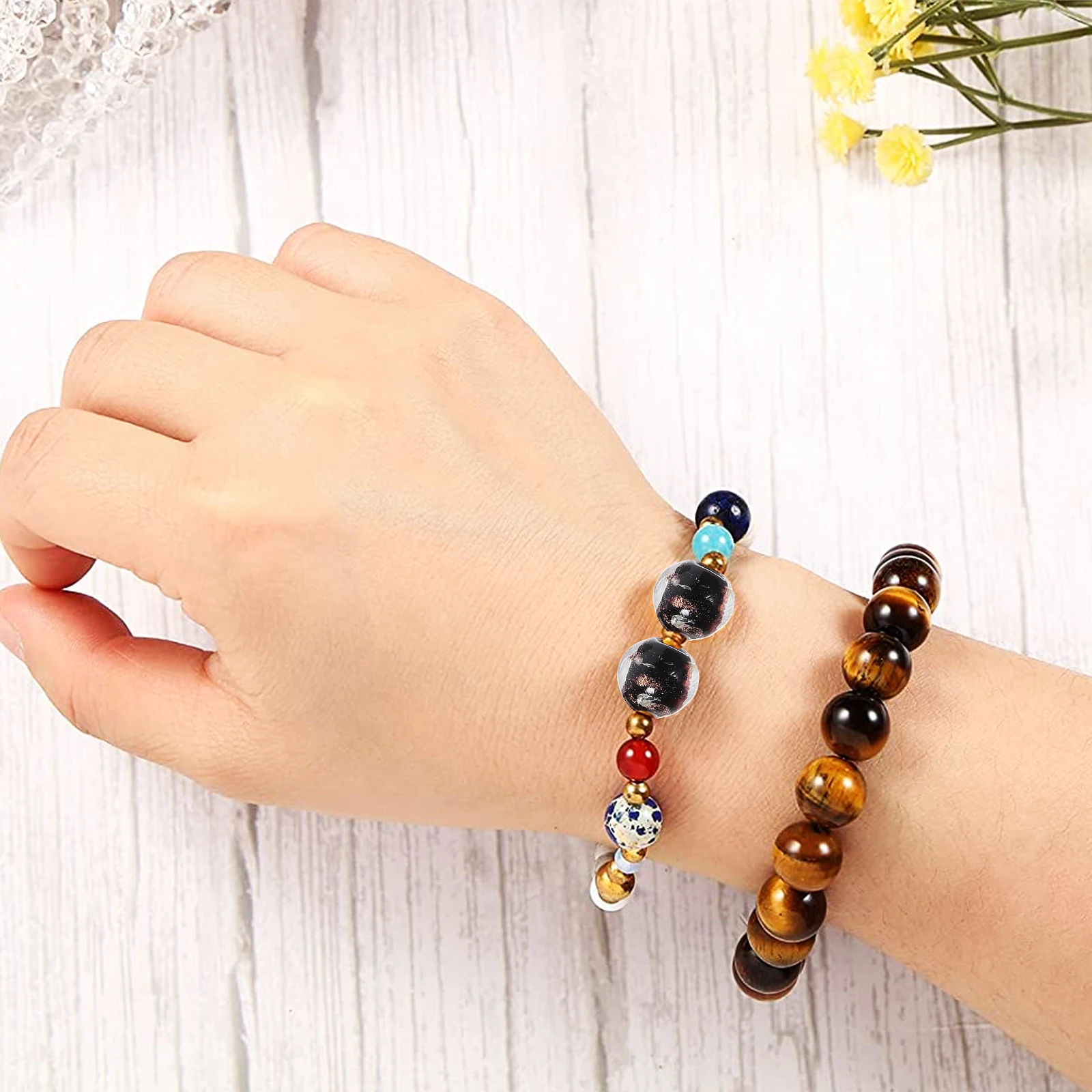 

50pcs Luminous Beads Night Necklace DIY Small Spacer Small Beads Loose Jewelry Making Accessories Golden Yellow