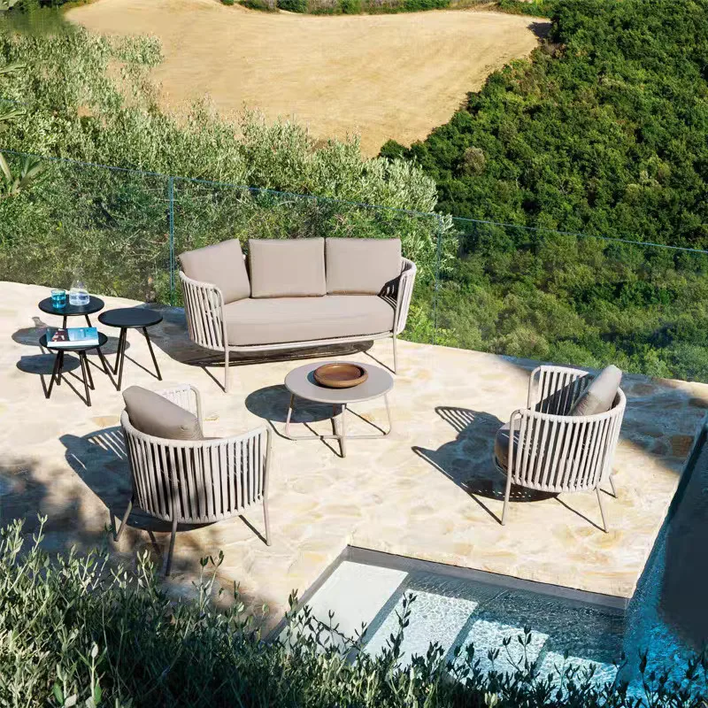 

Nordic Outdoor Rattan Sofa Leisure In Courtyard, Garden,, Hotel, Pool, Open-Balcony, Rattan Furniture