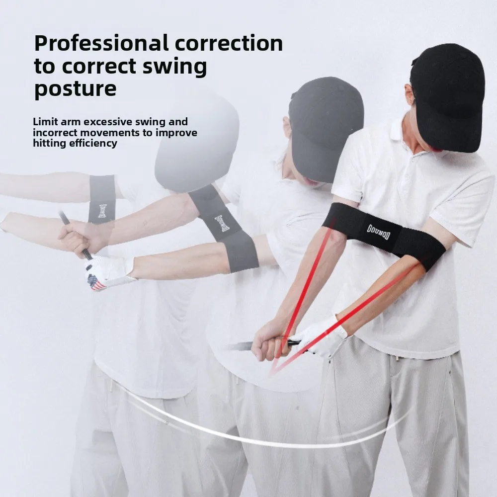 

Posture Correction Golf Swing Trainer Elastic Strap Black Golf Training Aids Connected Arms Professional Golf Posture Corrector