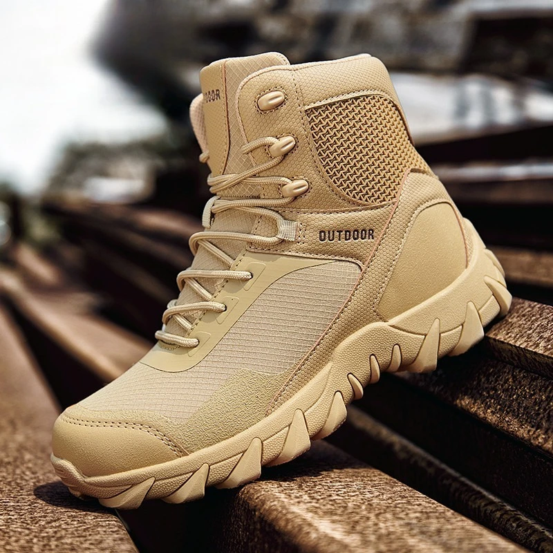 

Уличные походные износостойкие нескользящие тренировочные армейские ботинки, дышащие кроссовки большого размера, нейтральная обувь с перекрестной завязкой на боковой молнии