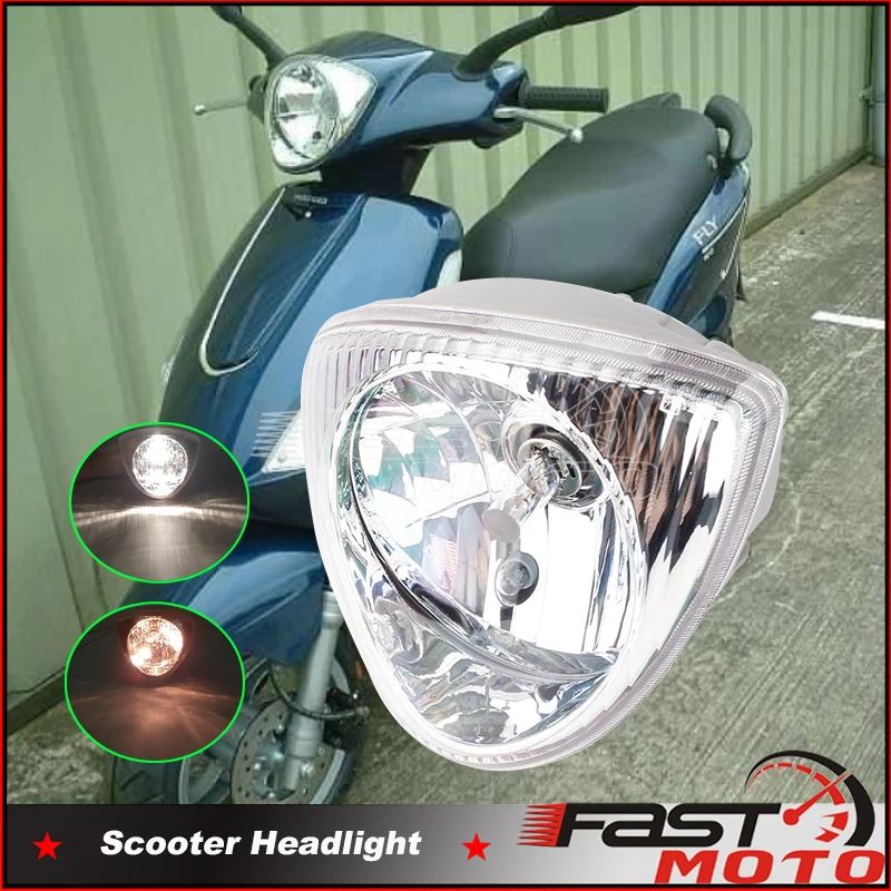 Faros delanteros DRL HI/LO Beam Scooter E6 e-mark faro para FLY 50 2T 4T 100 4T 125 4T Euro 3 150 4T Euro 3 Liberty 50 125