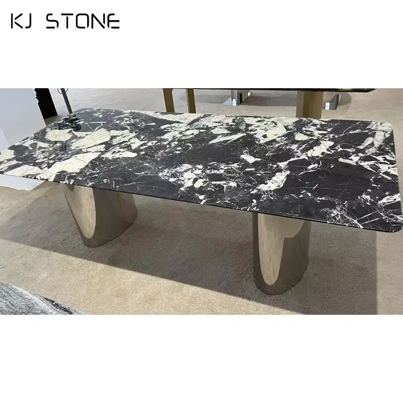 Australia Design Custom Size Natural Marble Top Kitchen Apartment Dining Table