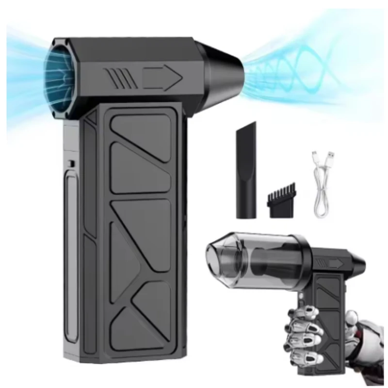 

1 шт., беспроводной мини-ручной вентилятор, портативный пылесос, мощный всасывающий выдув, идеально подходит для чистки и сушки