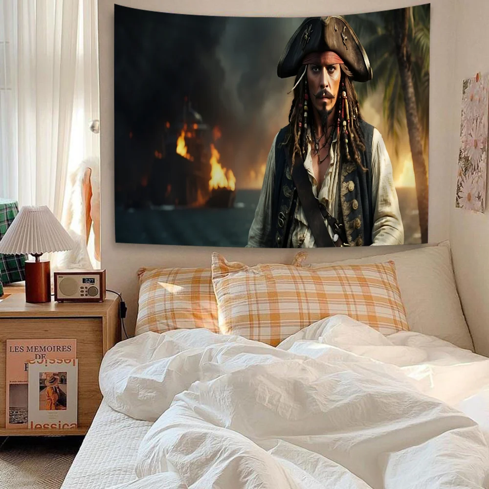 P-Pirates Of The C-Caribbean Hanging Bohemian Tapestry Hanging Tarot Hippie Wall Rugs Dorm Wall Hanging Home Decor