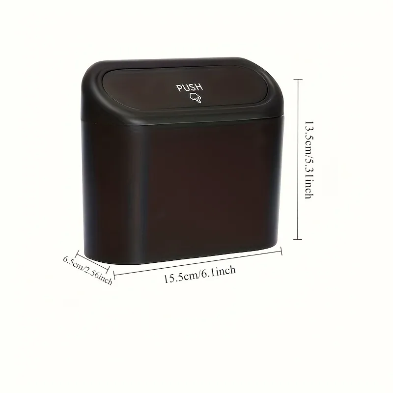 1PC Car Trash Can with 2 Rolls Garbage Bags, Ergonomic Easy Open Lid, Durable Plastic Hanging Garbage Bin, Fits SUVs Trucks, Car