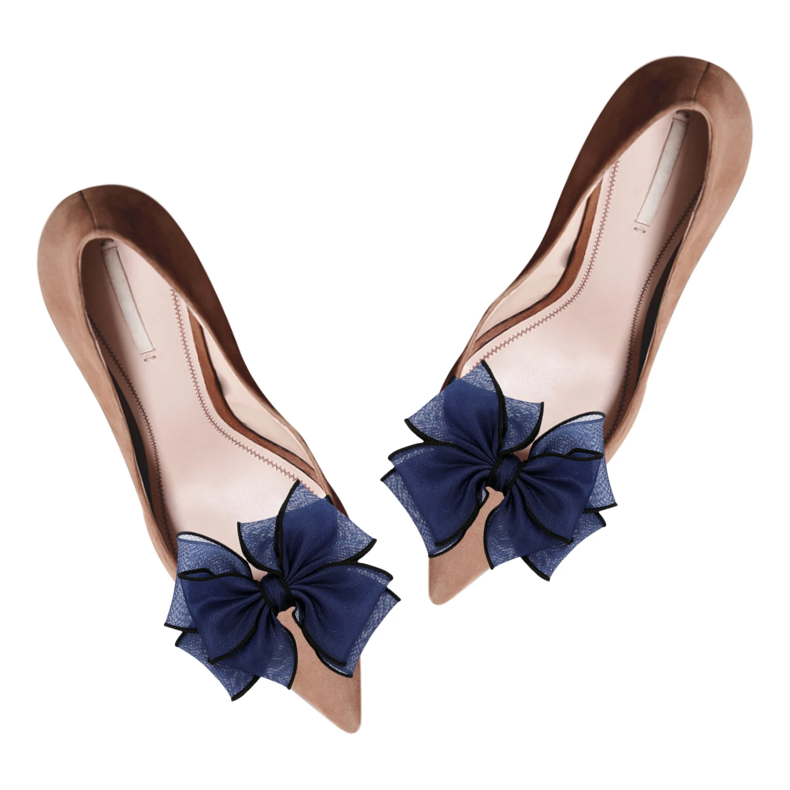 

2pcs Stereo Shoe Bowknot Decorations Durable Butterfly Knot Design For Women High-Heeled Diy Accessories Decorative Shoes