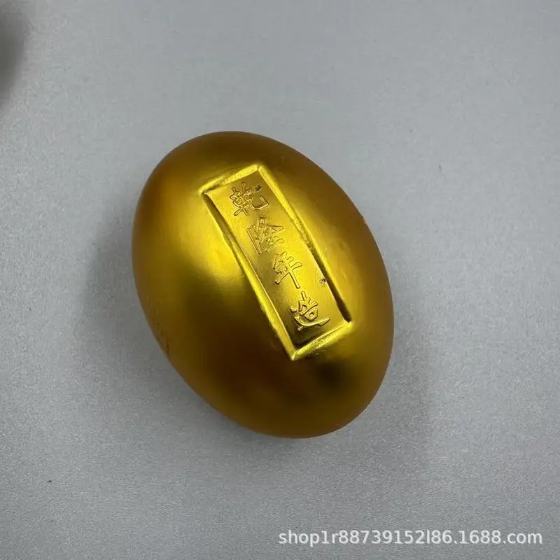 Large solid copper gilt golden egg from , a decorative piece featuring Five Emperors of the Qing Dynasty, an