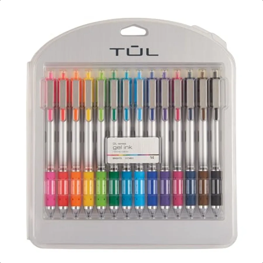 

Retractable Gel Pens Bullet Point 0.7 mm Gray Barrel Assorted Standard and Bright Ink Colors Pack of 14 SG_B01NBW93N6_US