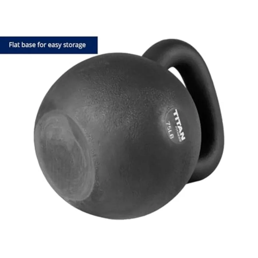 جرس Kettlebell من الحديد الزهر بوزن 75 رطل لتمرين الجسم بالكامل مع علامات LB شفافة صب قطعة واحدة متينة مثالية لتدريب القوة #3