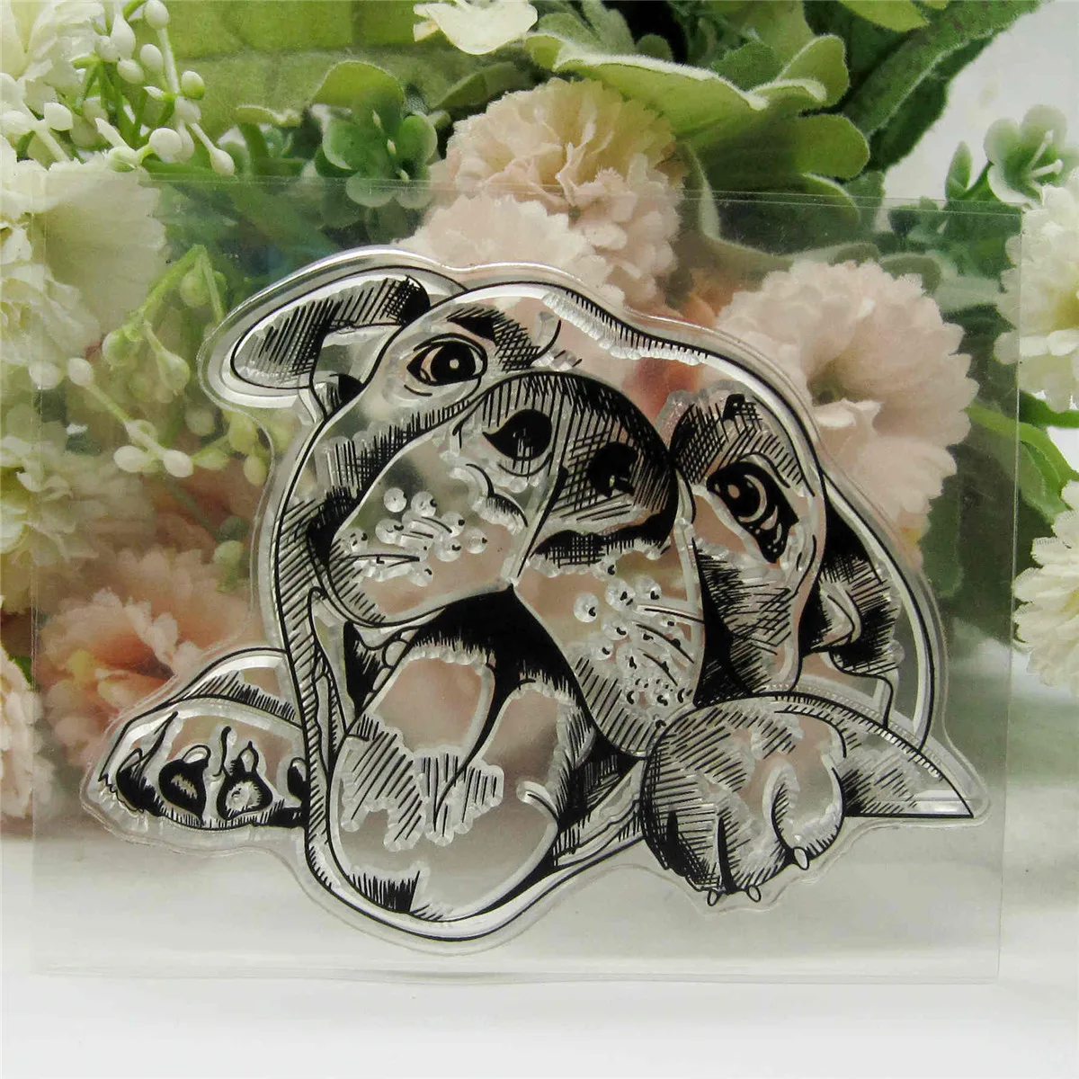 CustomClear Dog Head Transparent Silicone Rubber Stamp And Metal Die Sheet Cling Scrapbooking DIY Cute Pattern Photo Album