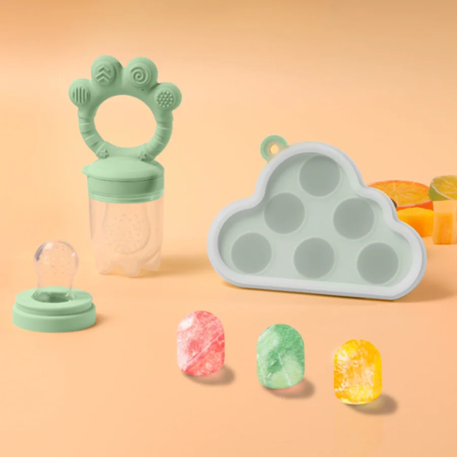 

Набор из 2 предметов, детская кормушка для фруктов, кубический набор для еды Bear PAWS, коробка для еды с ледяными фруктами и овощами, силиконовая коробка для тела, детское мясо пюре