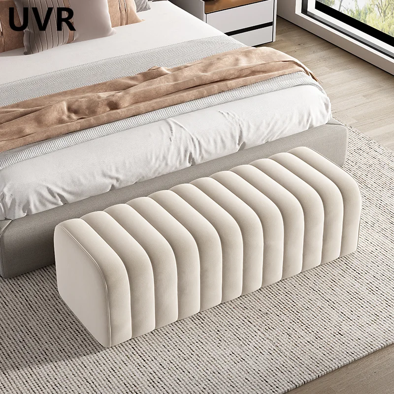 

UVR Solid Wood Frame Nordic Bedroom Long Stool Soft and Comfortable Household Doorway Fashion Simple Shoe Changing Bench