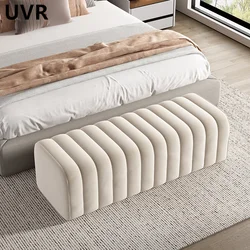 UVR Solid Wood Frame Nordic Bedroom Long Stool Soft and Comfortable Household Doorway Fashion Simple Shoe Changing Bench