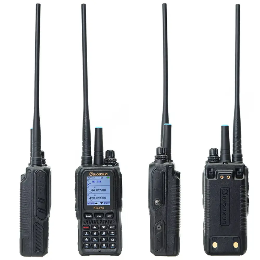 Wouxun-統合されたfm双方向ラジオ、デュアルバンドと統合、vhf、uhf、アナログ、2g、3g、4g、KG-V55、wcdma、パブリックネットワーク、オリジナル、2個