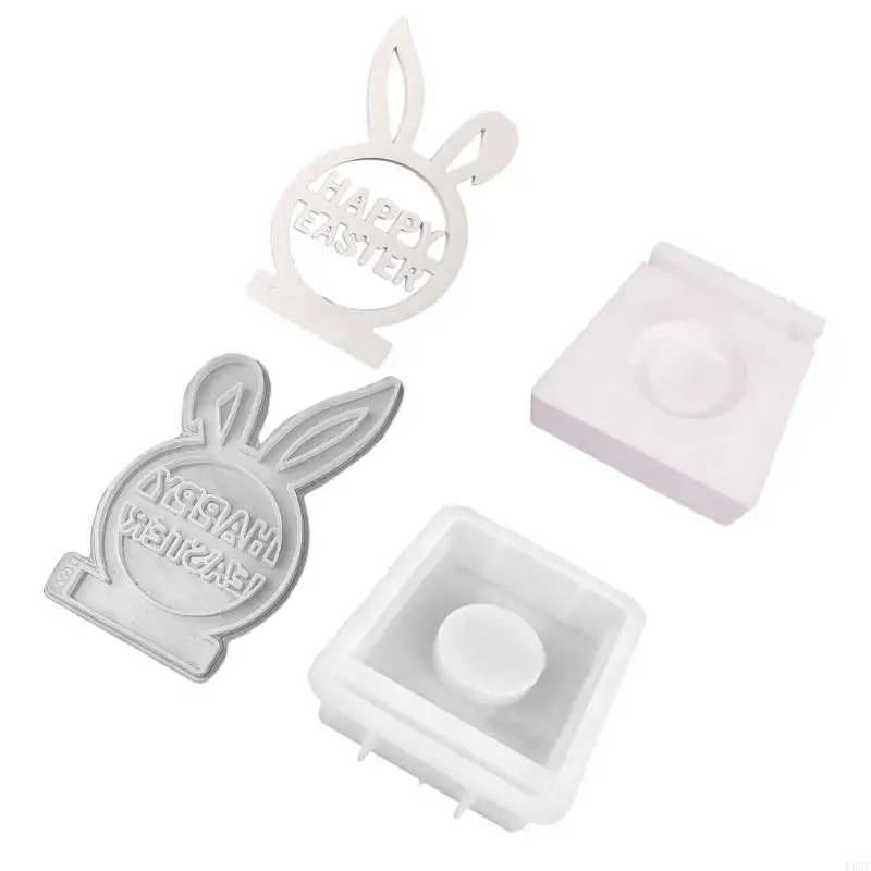 

R53F 3D кроличьи силиконовые плесени пасхальные при свеча