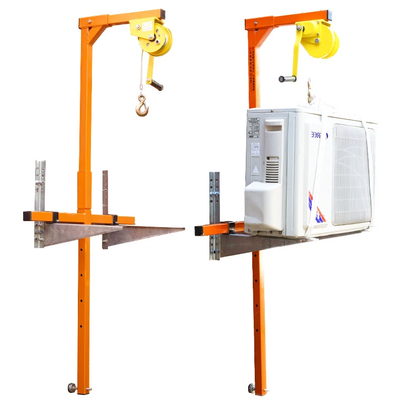 Air conditioner external machine maintenance lift bracket 3P Portable lifting machine hand-cranked small crane lifting bracket