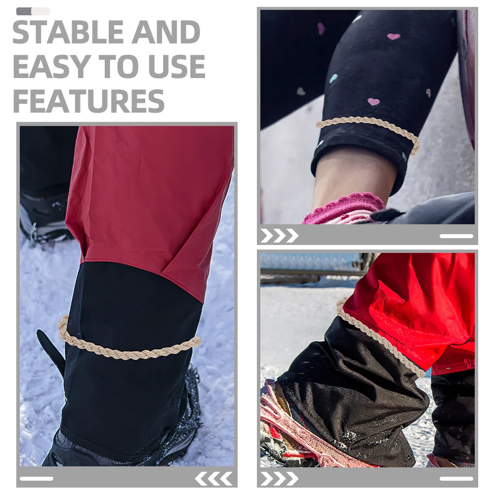 

5Pcs Professional Elastic Boot Straps Stable Metal Hook Anti-Wear for Outdoor Activities Leg Tie Boot Bands Trouser Leg Strap